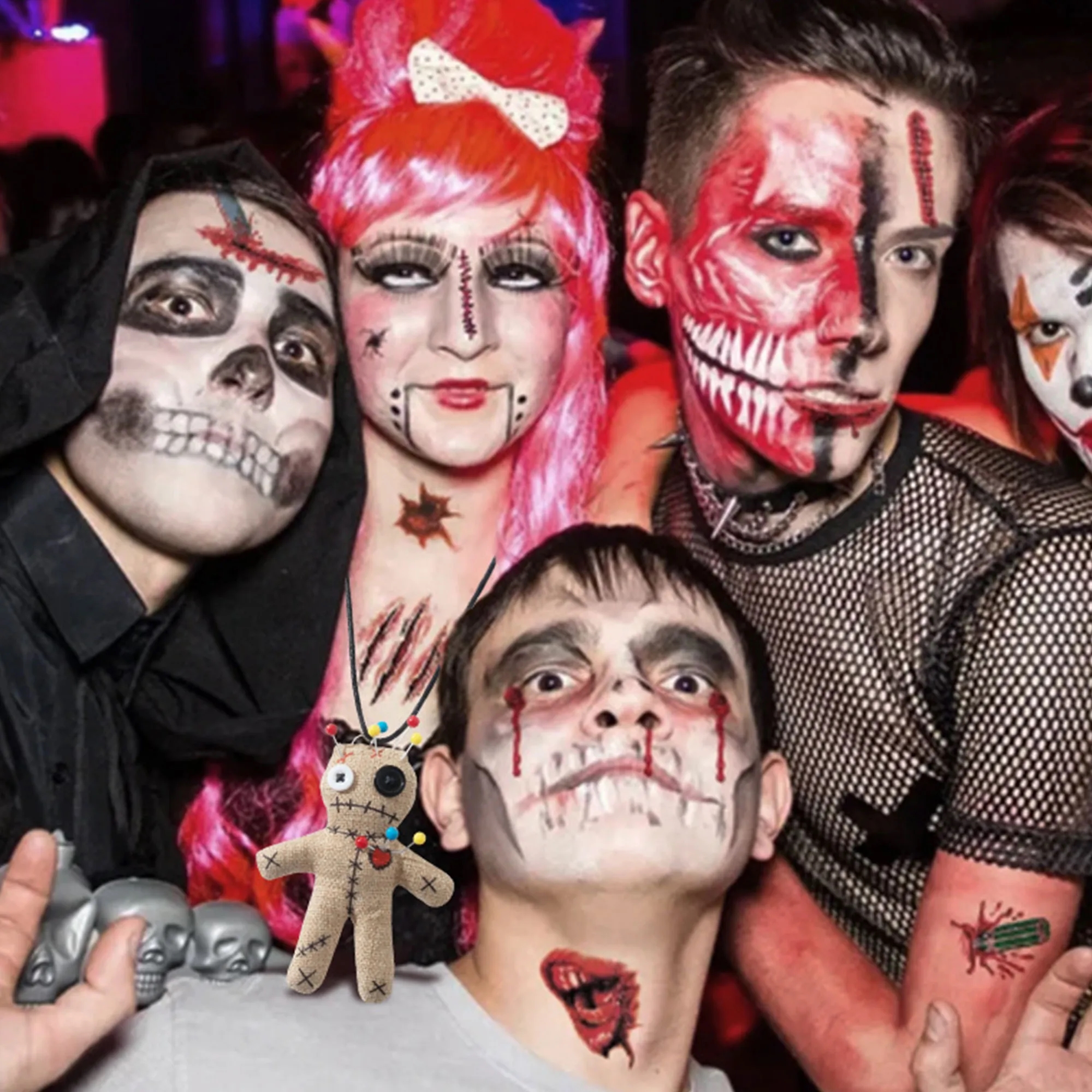 Spooky Halloween Voodoo Doll Necklace Headband Cosplay 1