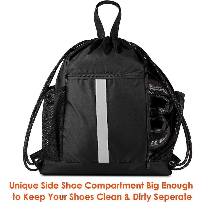 Drawstring Sports Backpack Bags With Bottle Holders 7