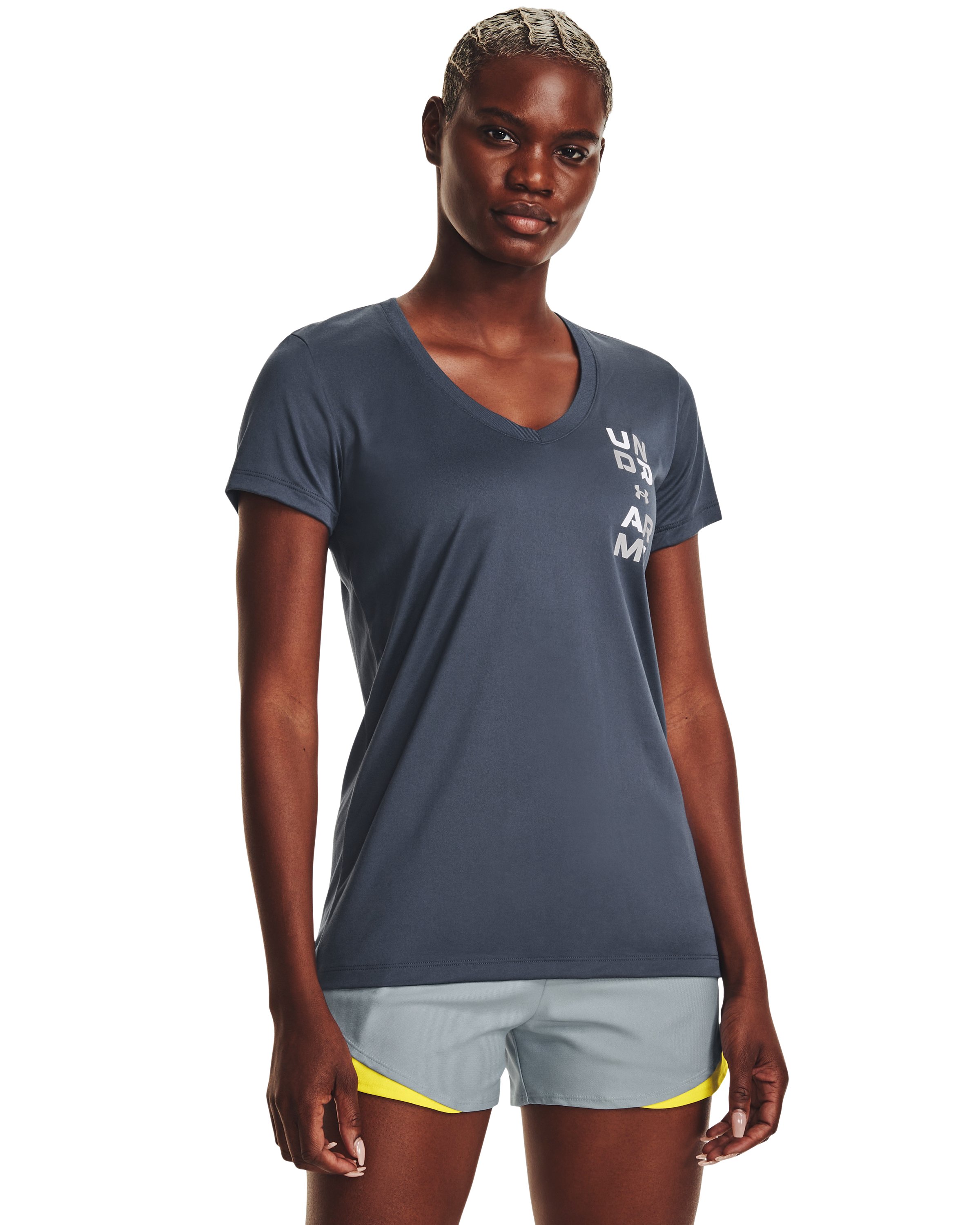 Women's UA Tech Graphic V-Neck Short Sleeve  2