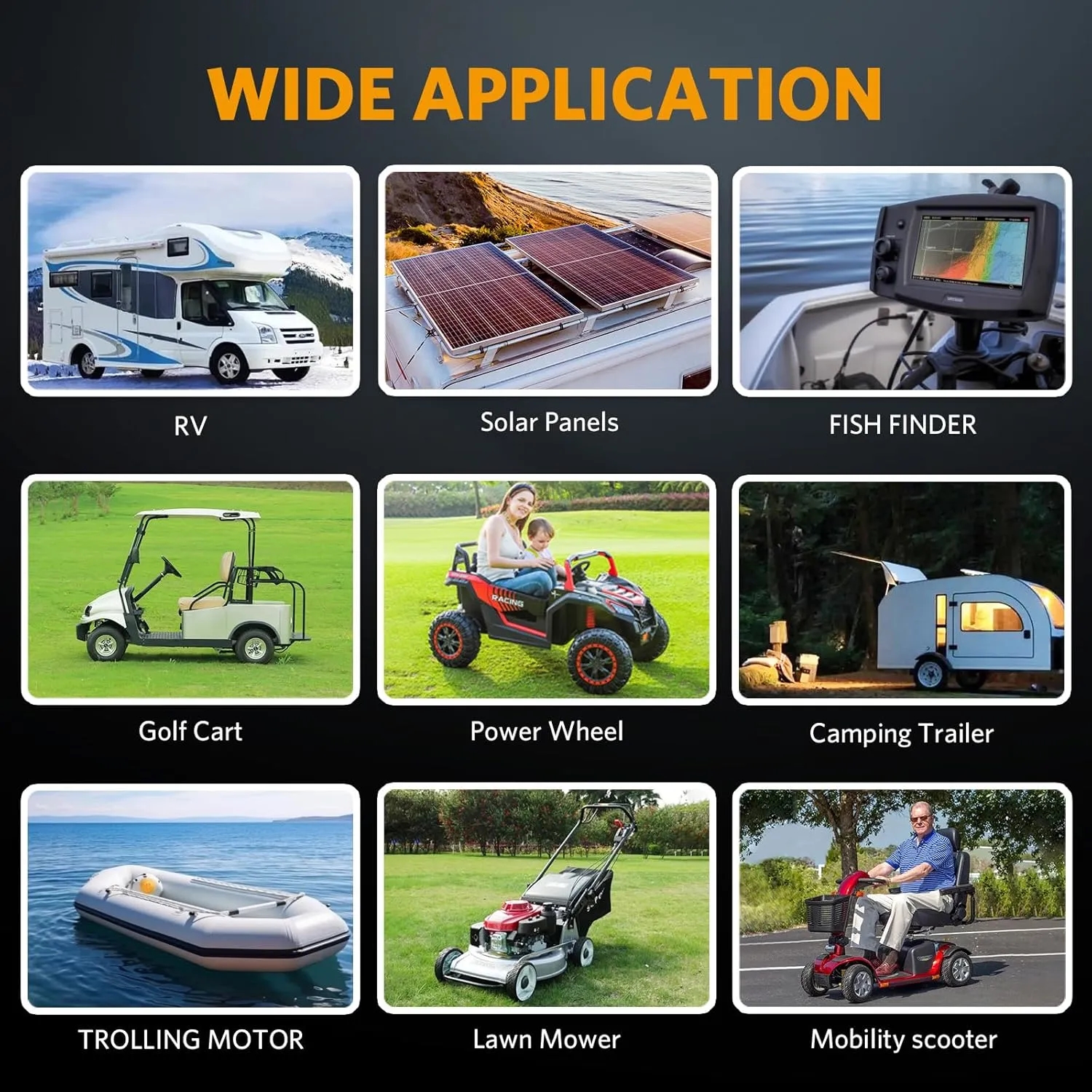 12V 100Ah LiFePO4 Lithium Battery For RVs/Golf Cart/Boats 2