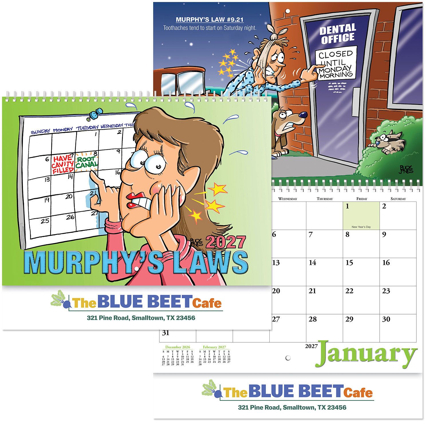 FULL COLOR MURPHY'S LAW SPIRAL WALL CALENDAR
