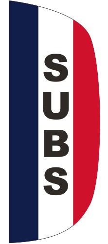 "SUBS" 3' x 8' Message Flutter Flag 3
