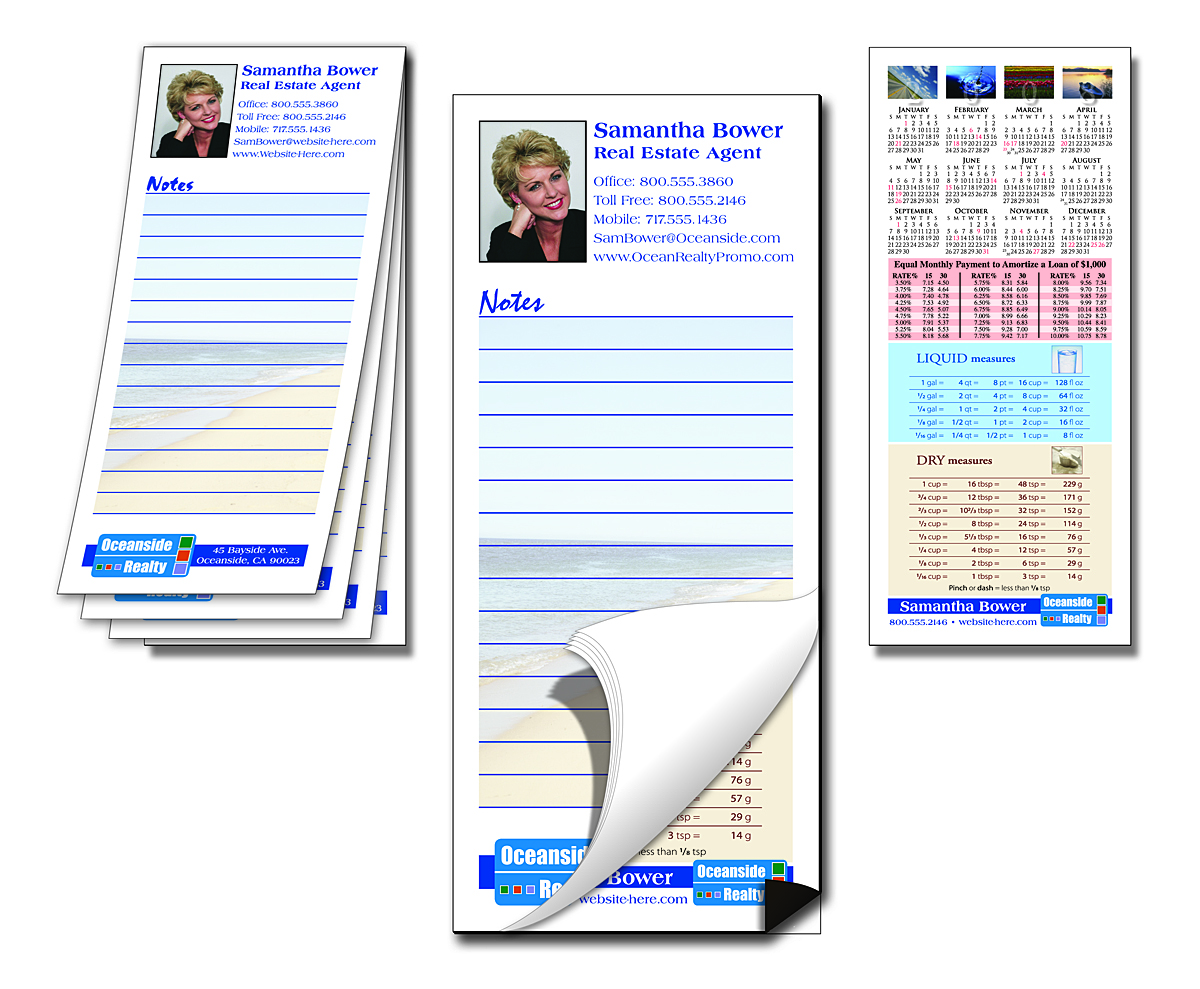 Scratch Pad / Notepad with Magnetic Backer - Custom 25-Sheets (3.5x8) 2