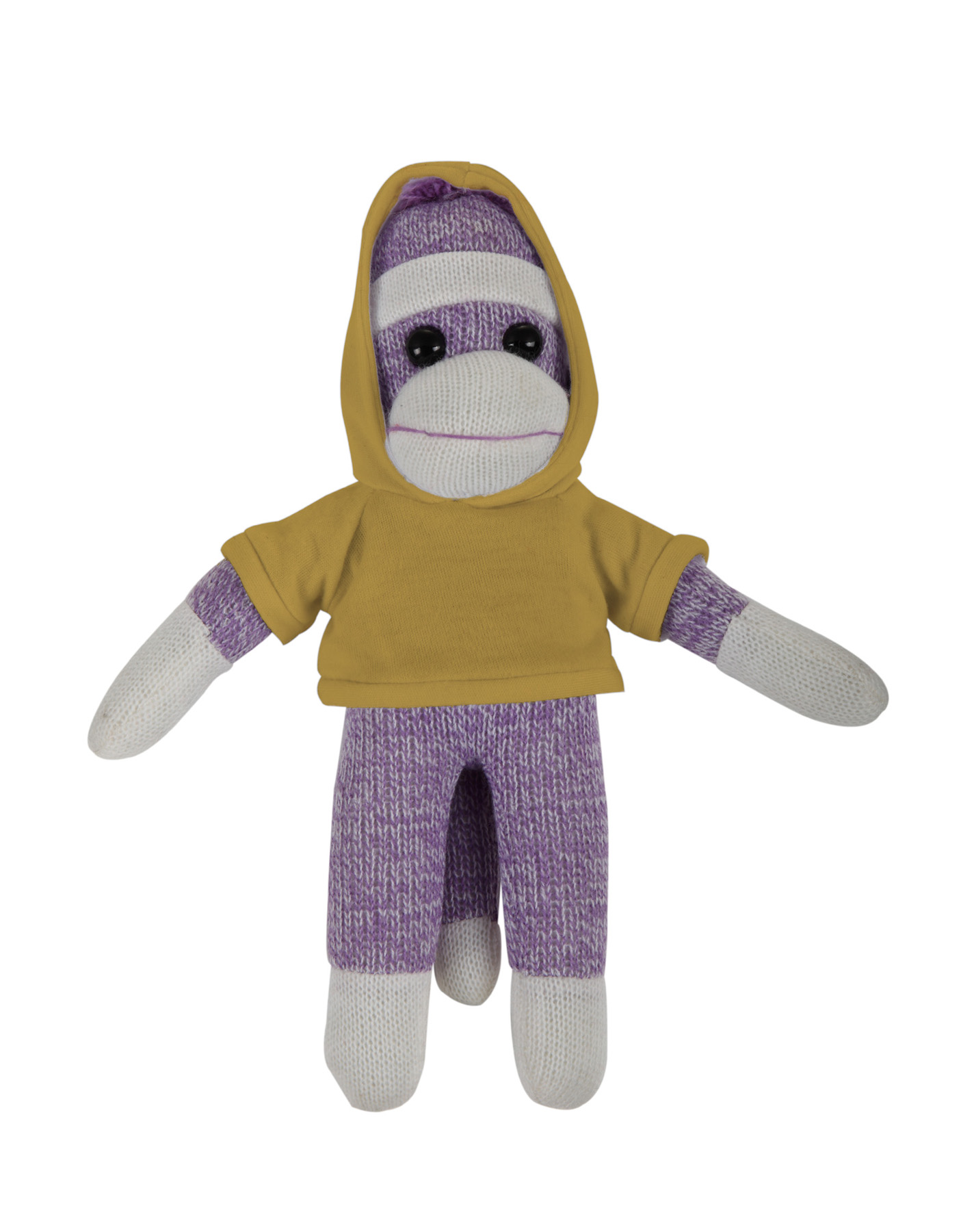 soft plush Purple Sock Monkey with hoodie 3