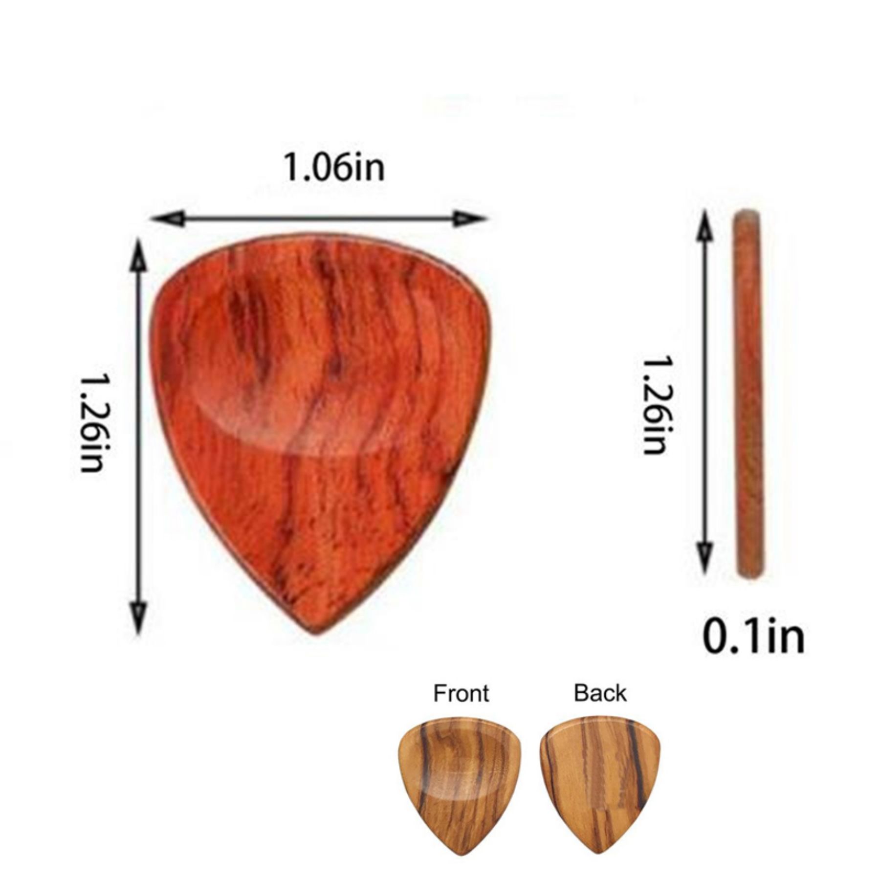 Wooden Guitar Pick 3