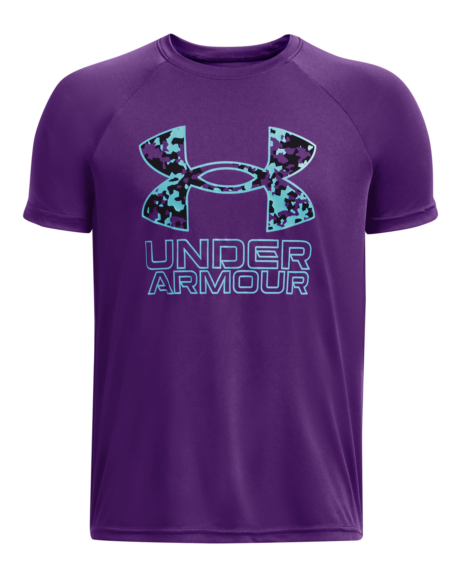 UA Tech Hybrid Print Fill Boys' Short Sleeve 40