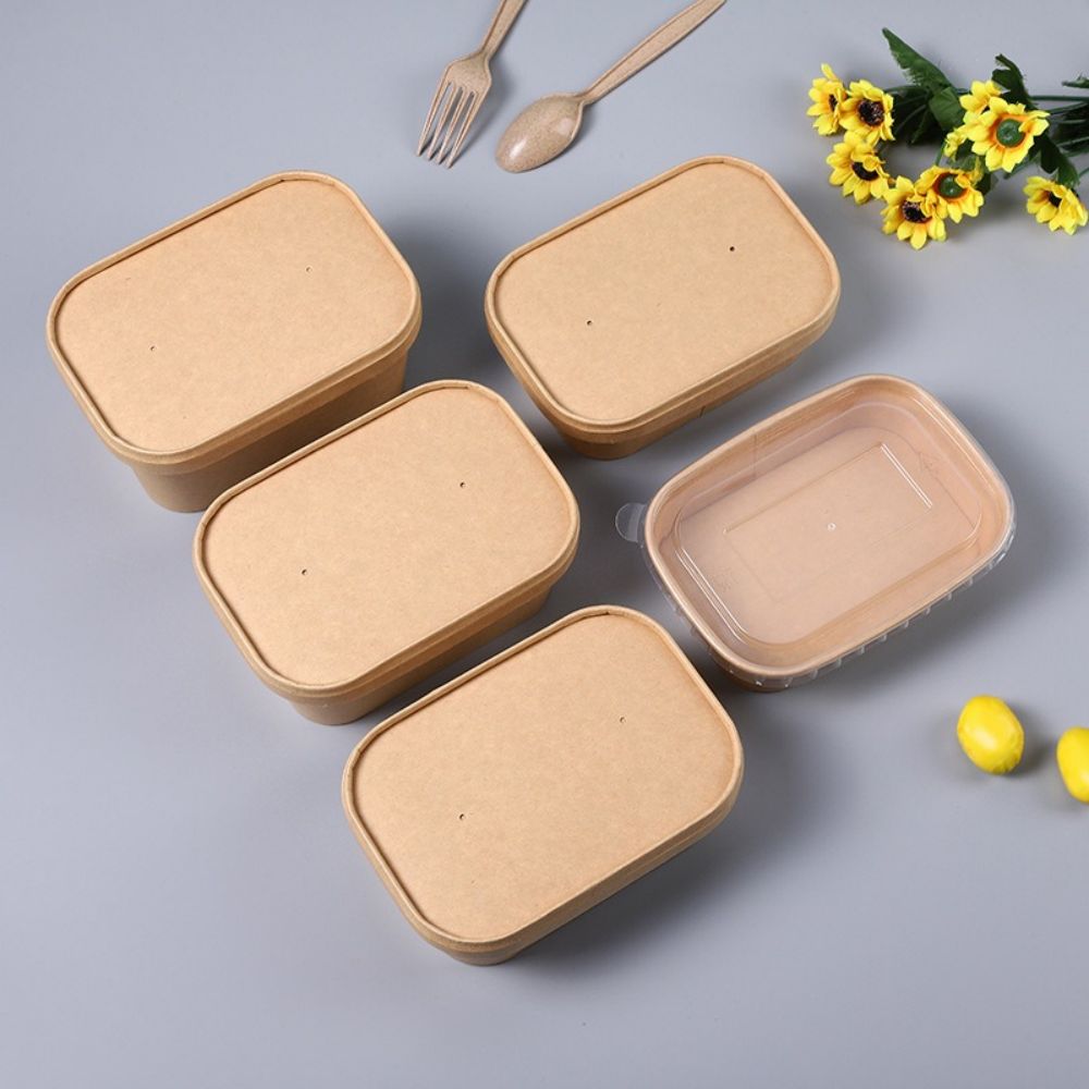 Disposable Kraft Paper Lunch Box 3