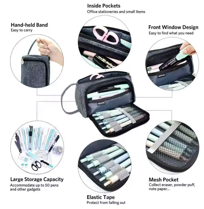 Big Capacity Canvas Pencil Case 2