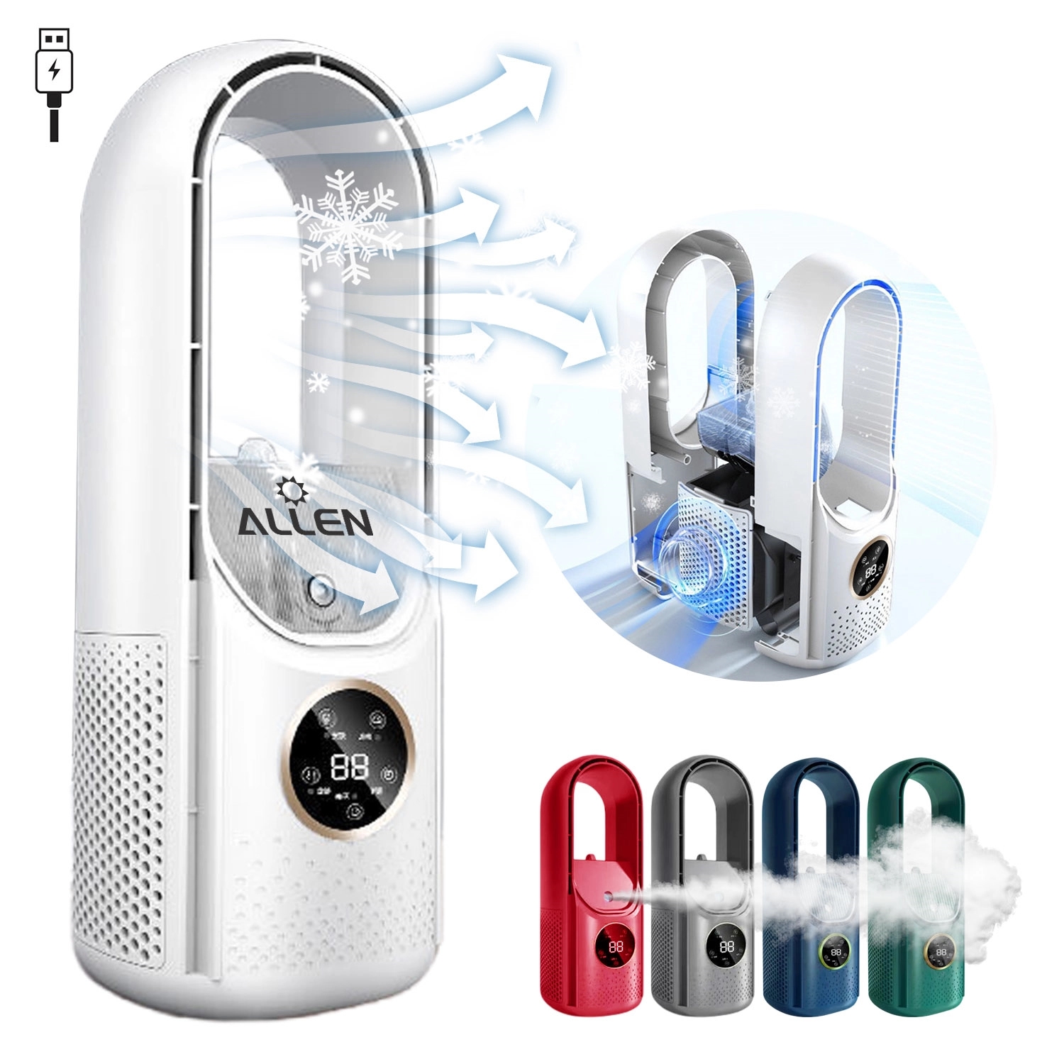 Desk Bladeless Humidification Electric Fan 1