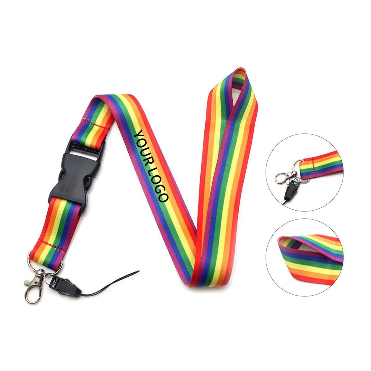 Rainbow Polyester Lanyard for Keys and ID Cards 2