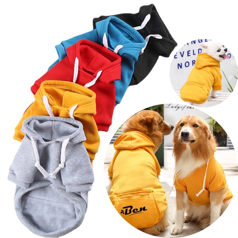 Letters Winter Pet Dog Hoodies Cotton Warm Clothes 1