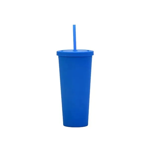 24oz Insulated Tumbler - Double Wall with Lid & Straw 4
