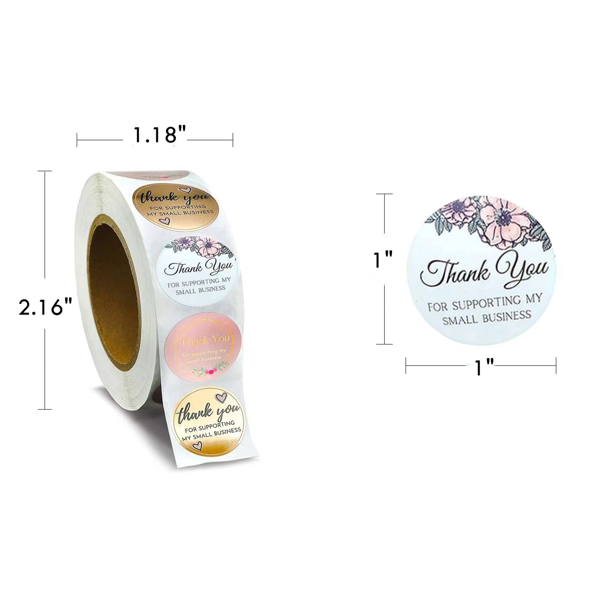 500pcs 1" Self-Adhesive Thank You Stickers 2