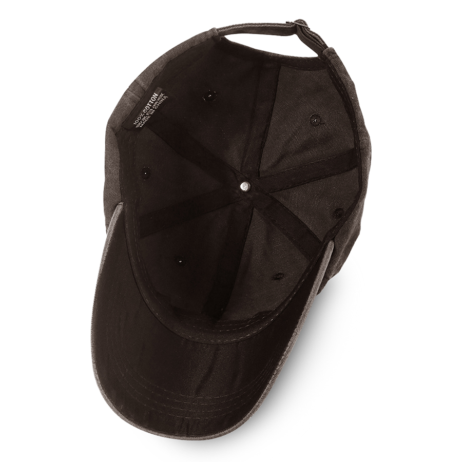 Stock Washed Cotton 6-Panel Baseball Cap w/ D-Ring Metal 11