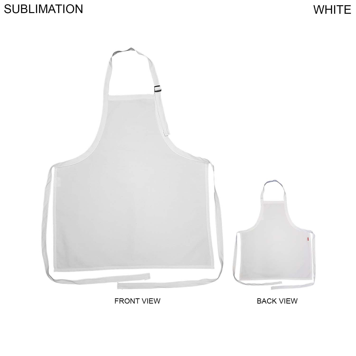 72 Hr Fast Ship - Domestic made Bib Apron, 25x28, No pockets, Adjustable Neck, Sublimated 2