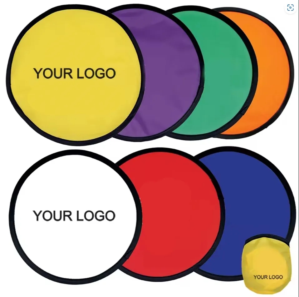 Custom Round Foldable Flying Frisbeed Fan w/ Pouch 2