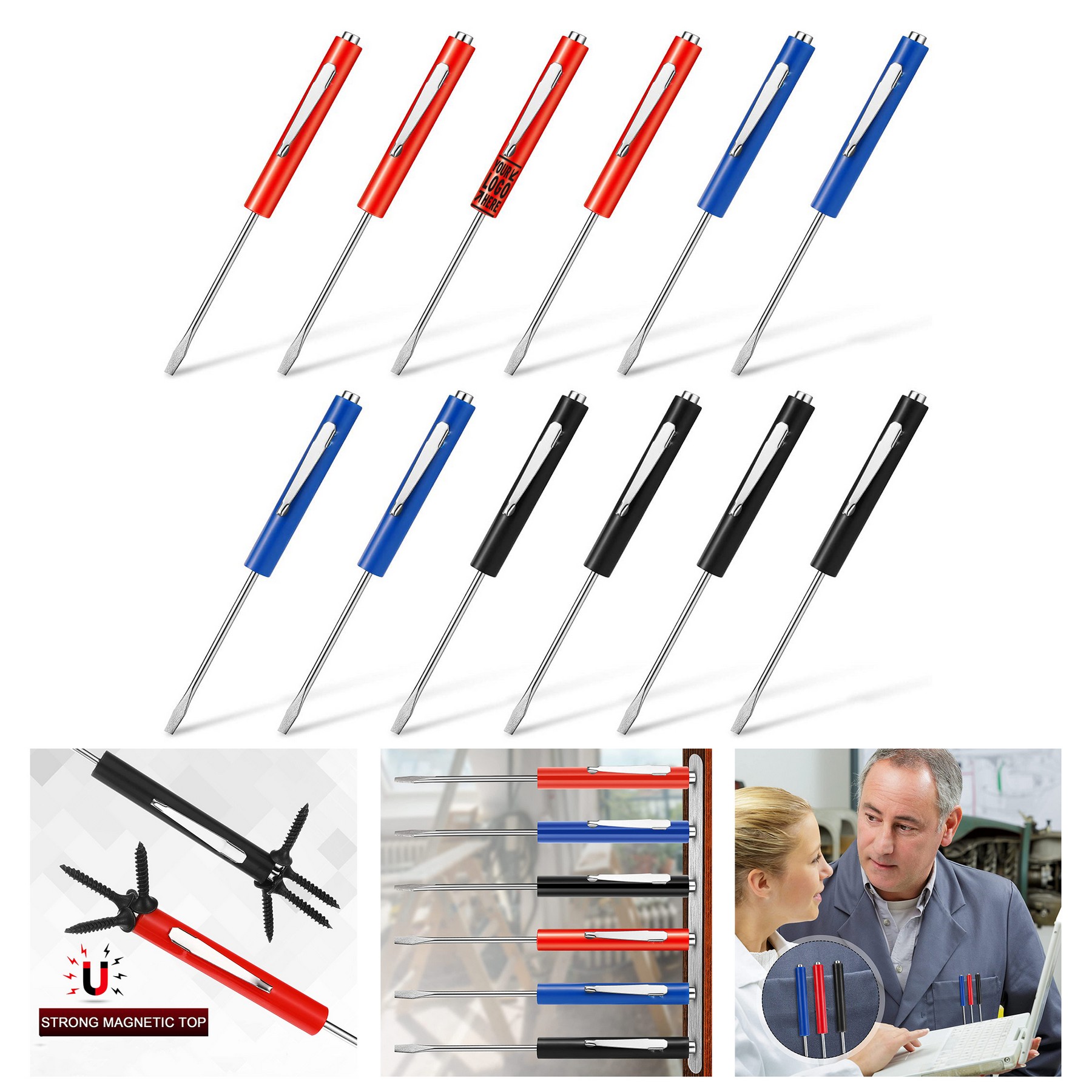 Pocket Screwdriver Magnetic with Single Blade Flat Head