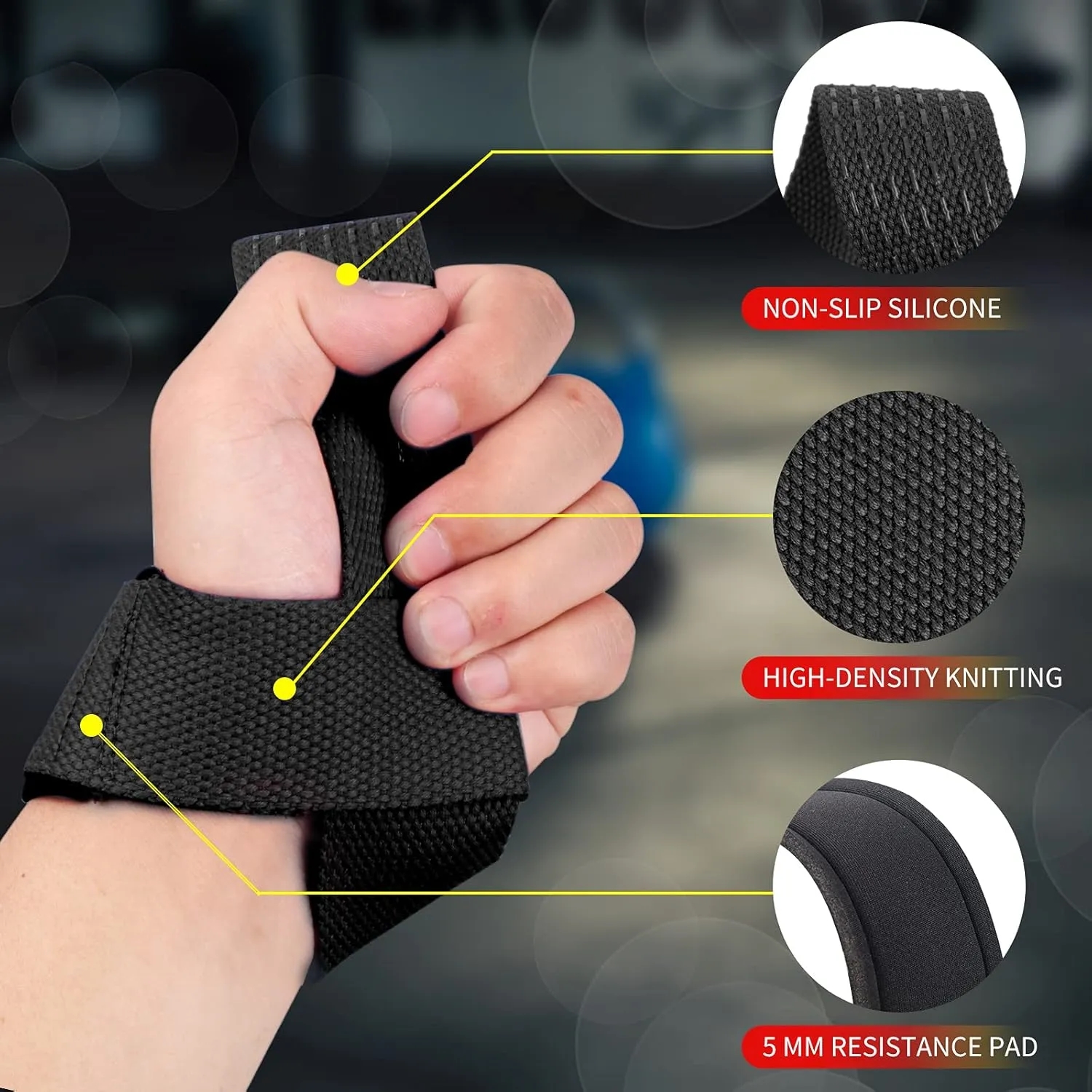 Cotton Hard Pull Wrist Lifting Grips Band-Deadlift 4
