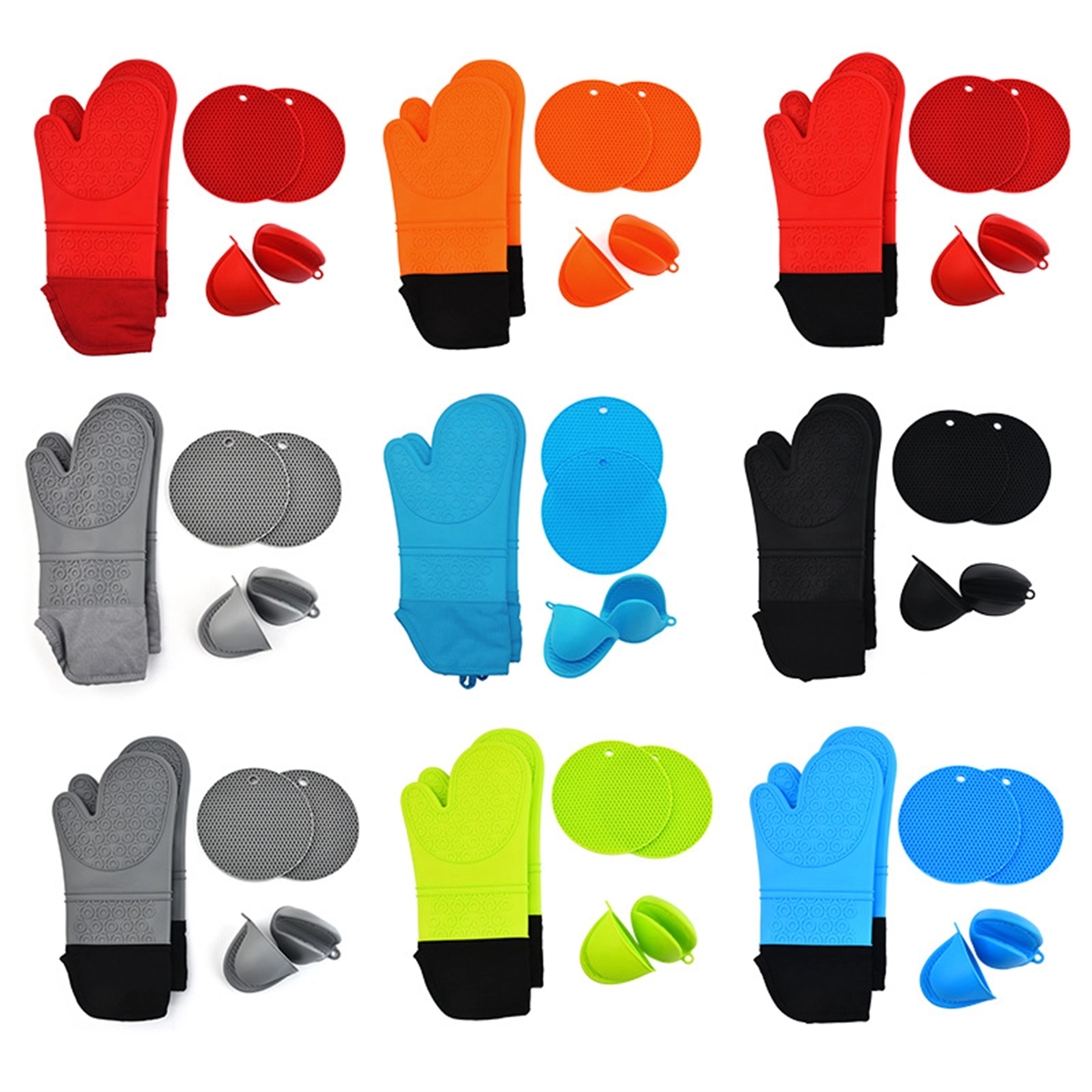 Oven Mitts and Pot Holders Sets 6