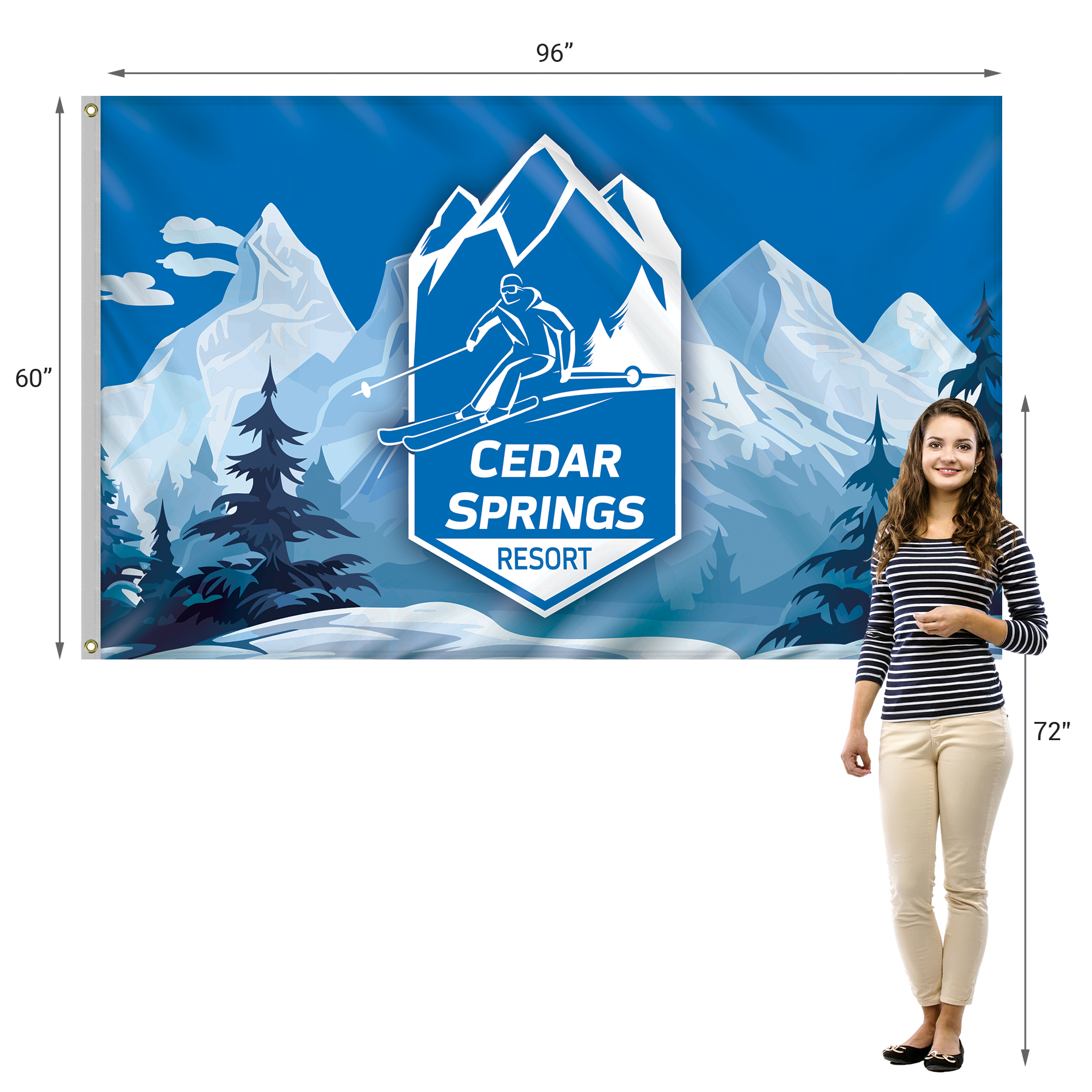 5' x 8' Digitally Printed Single Reverse Spun Polyester Flag 4