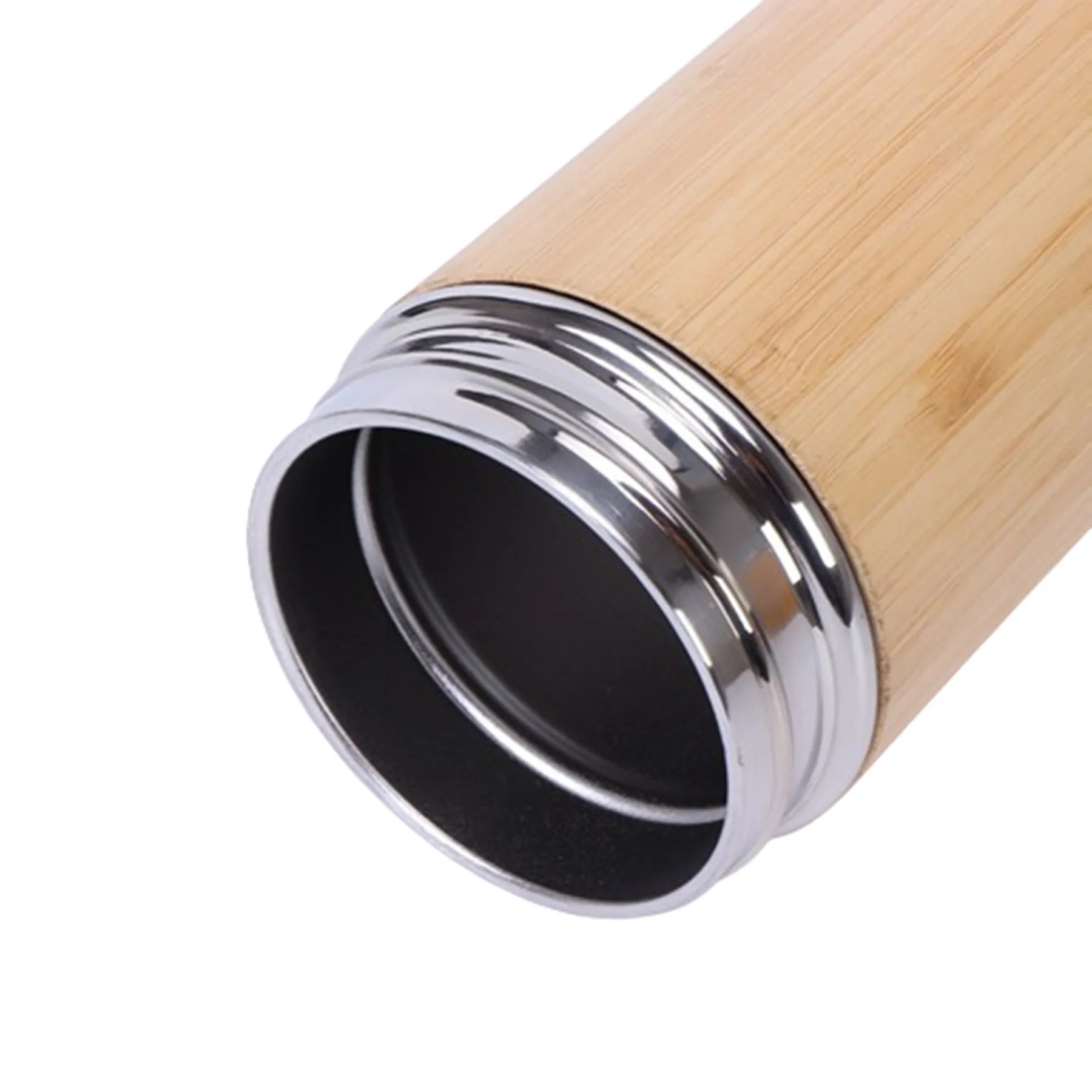 12oz Eco Friendly Bamboo Water Bottle Stainless Steel 2