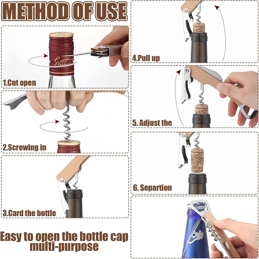Wooden Bottle Opener & Wine Corkscrew 6