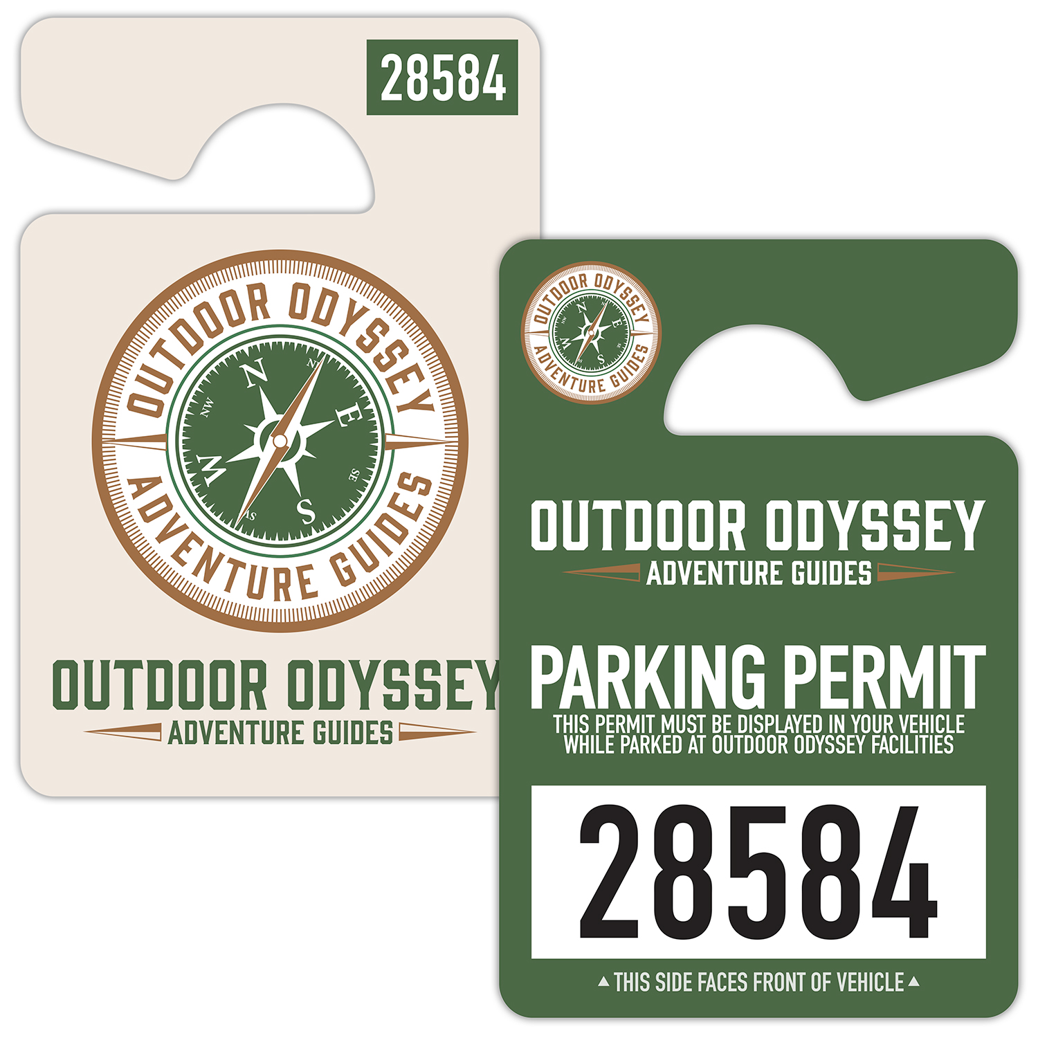 Plastic Hang Tag / Parking Permit- 3x4.5 - UV Coated (1S) 2