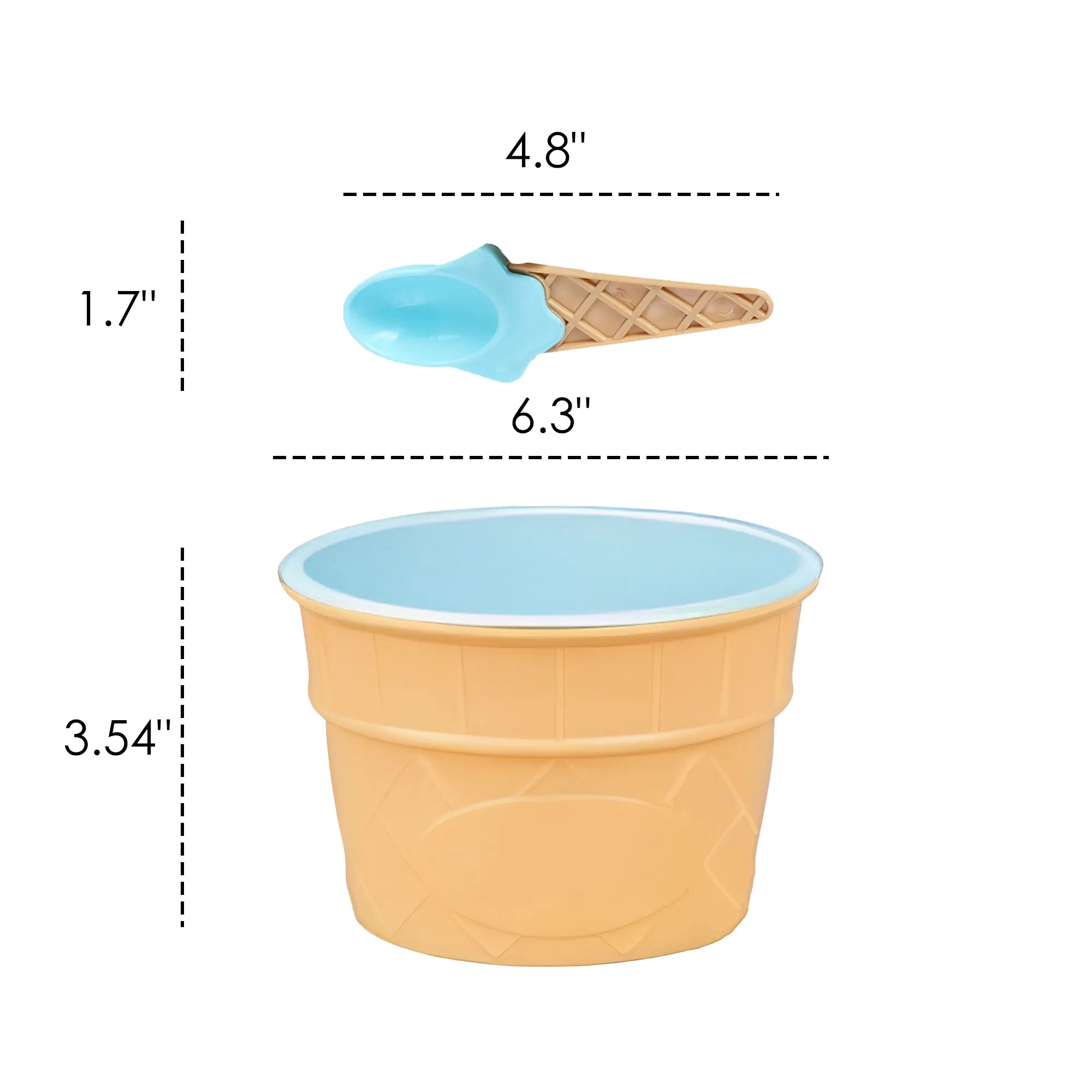 8oz Ice Cream Bowl With Spoon 2