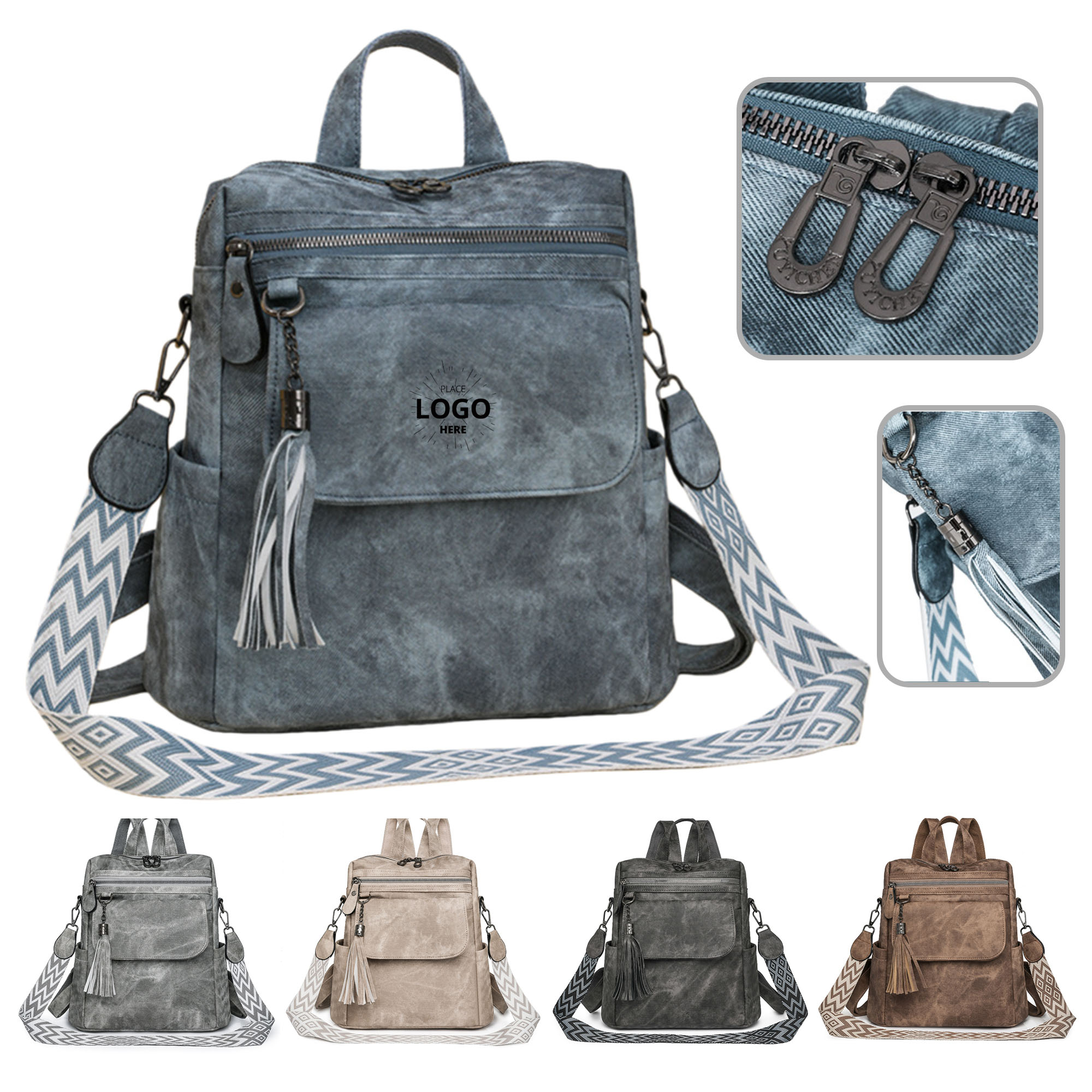 Convertible PU Leather Crossbody Backpack 3