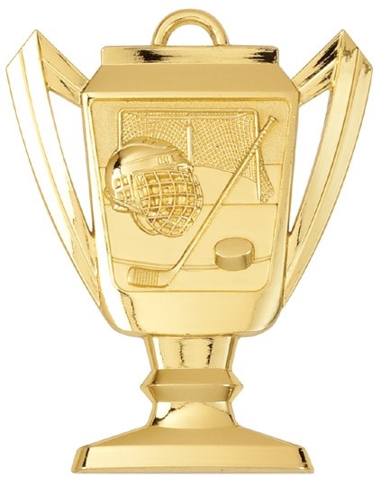 Hockey Trophy Medal, 2 3/4" Tall, custom award with logo imprint 2