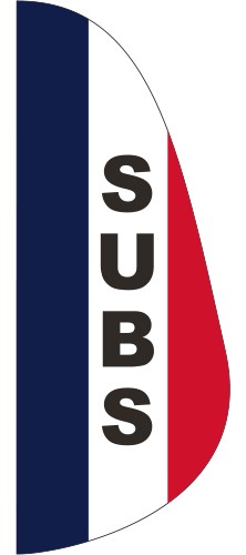 "SUBS" 3' x 8' Message Feather Flag 1
