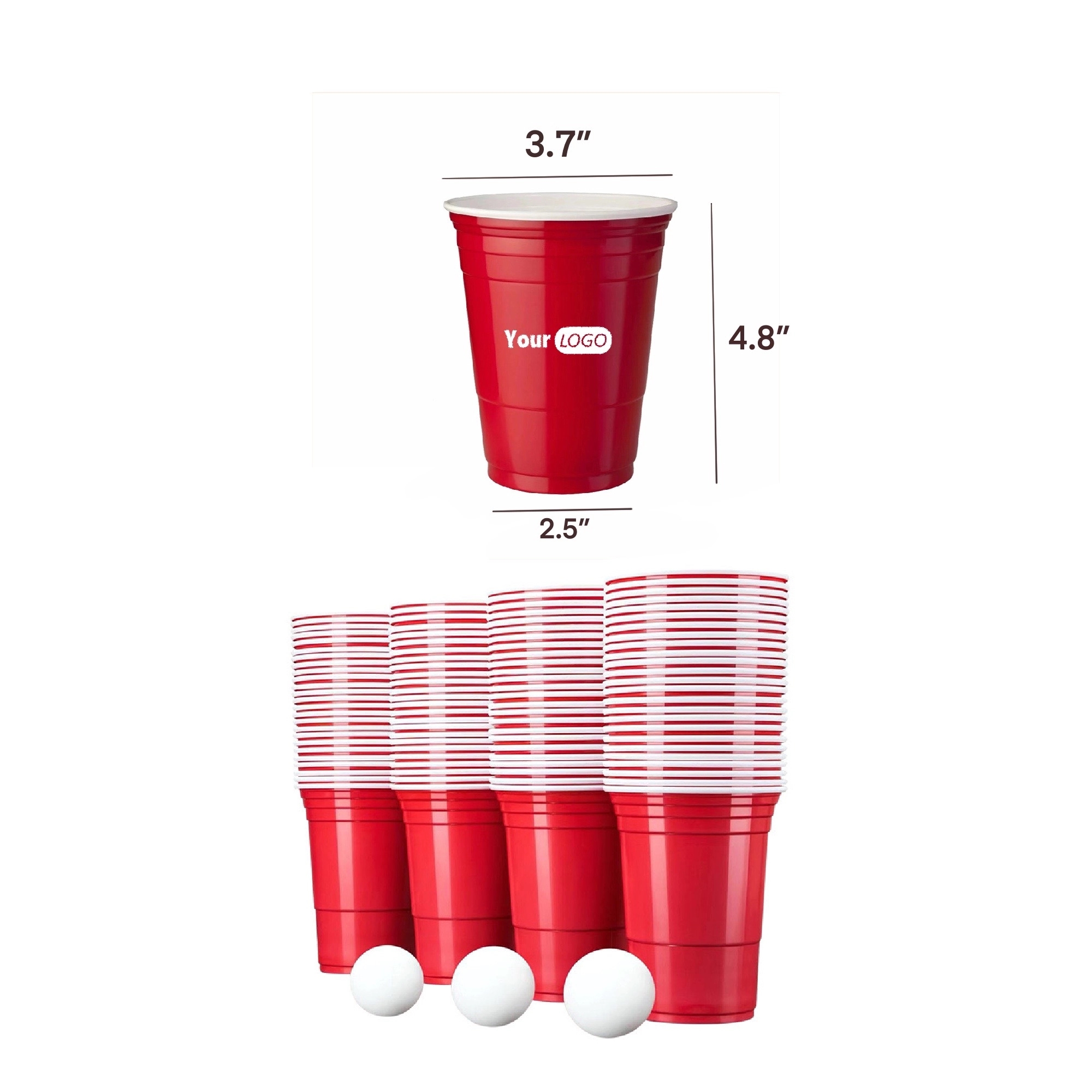 16 Oz. Reusable Party Cup MOQ 100PCS