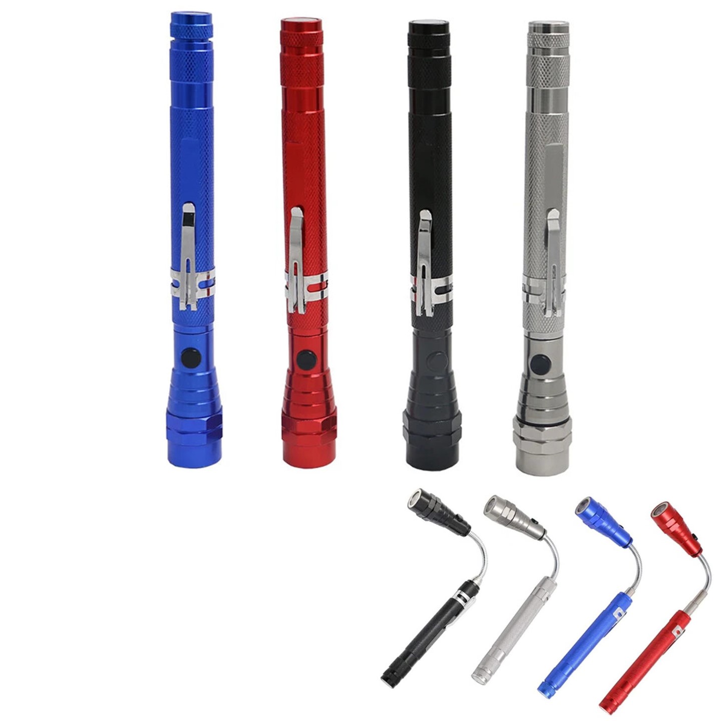 Magnetized 360 Degree Flexible Head Telescopic 3 LED Torch Flashlight 7