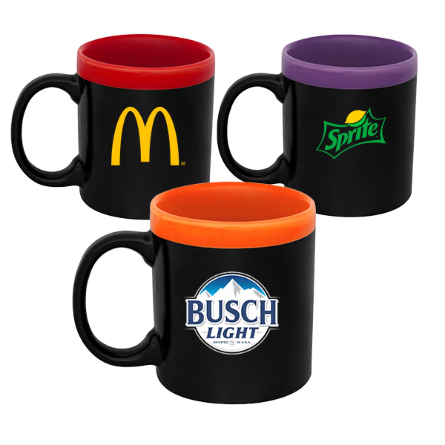 11 oz. Glam Two Tone Matte Cearamic Coffee Mugs 1