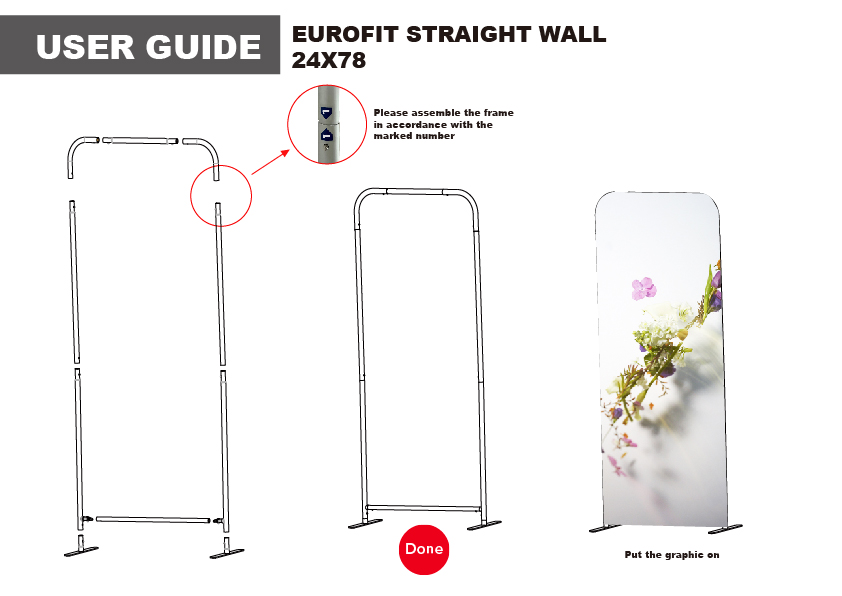 Volunteer, Non-for-profit 2'W x 78"H EuroFit Tension Fabric Banner Display Kit, Graphics Double Side 1