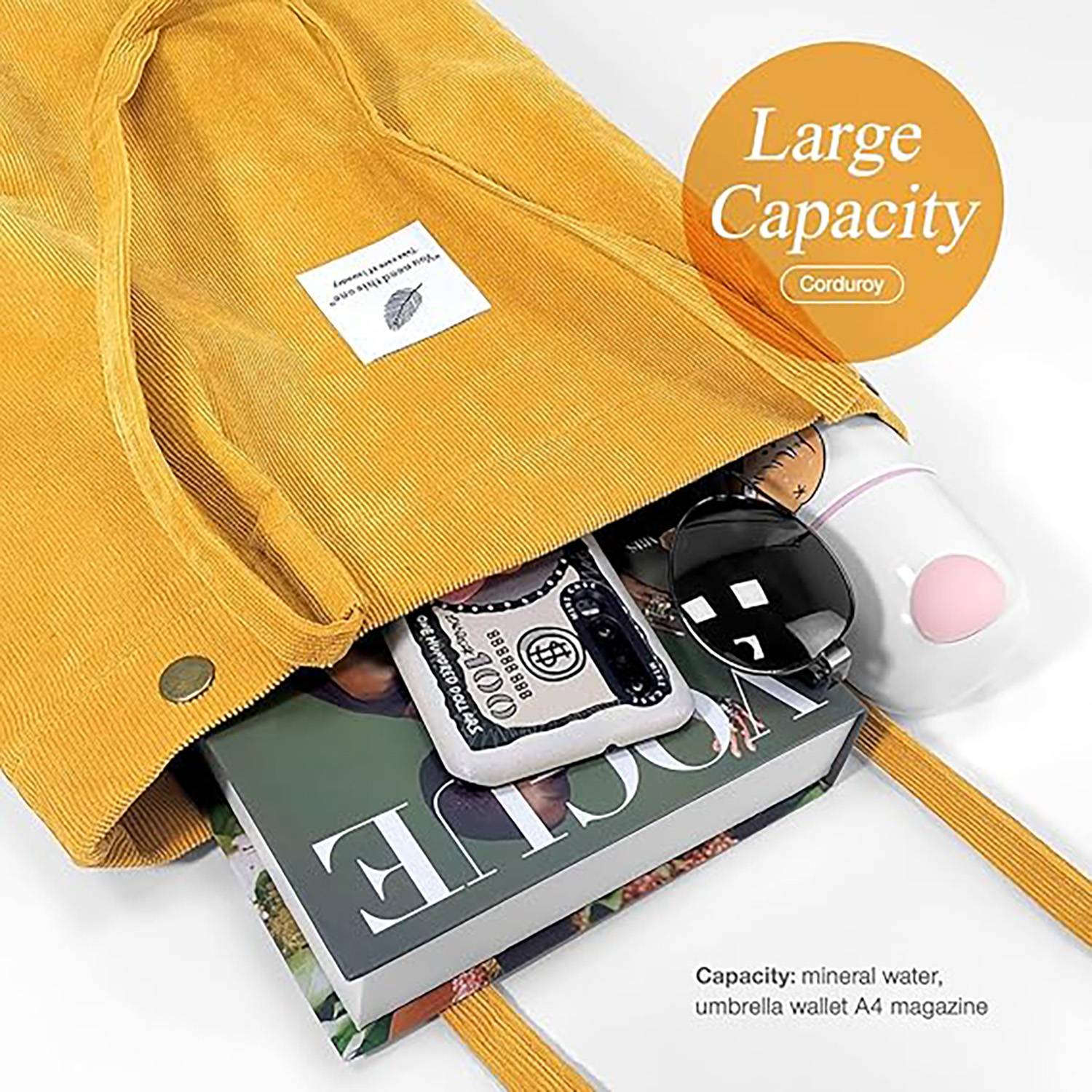 Stylish Corduroy Tote Bag, custom tote bag with logo imprint 7