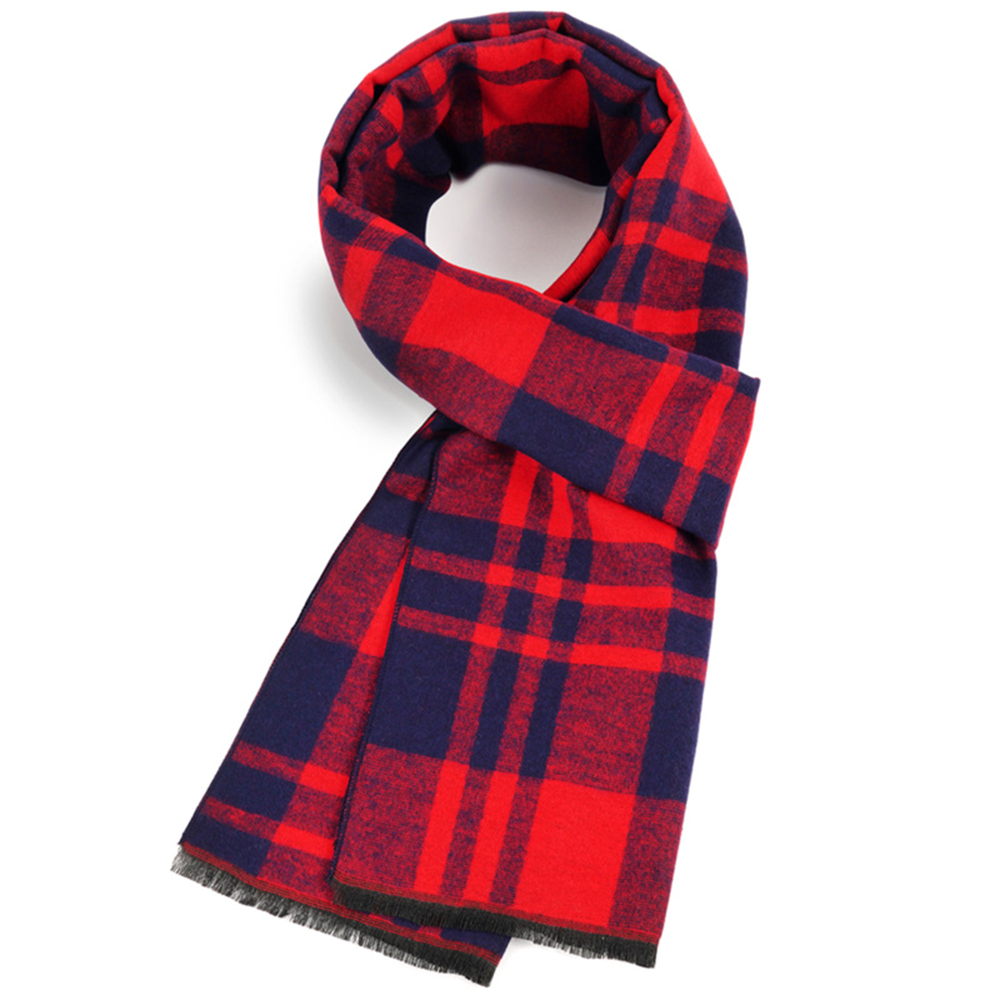 Winter Plaid Faux Cashmere Scarf Shawl 7