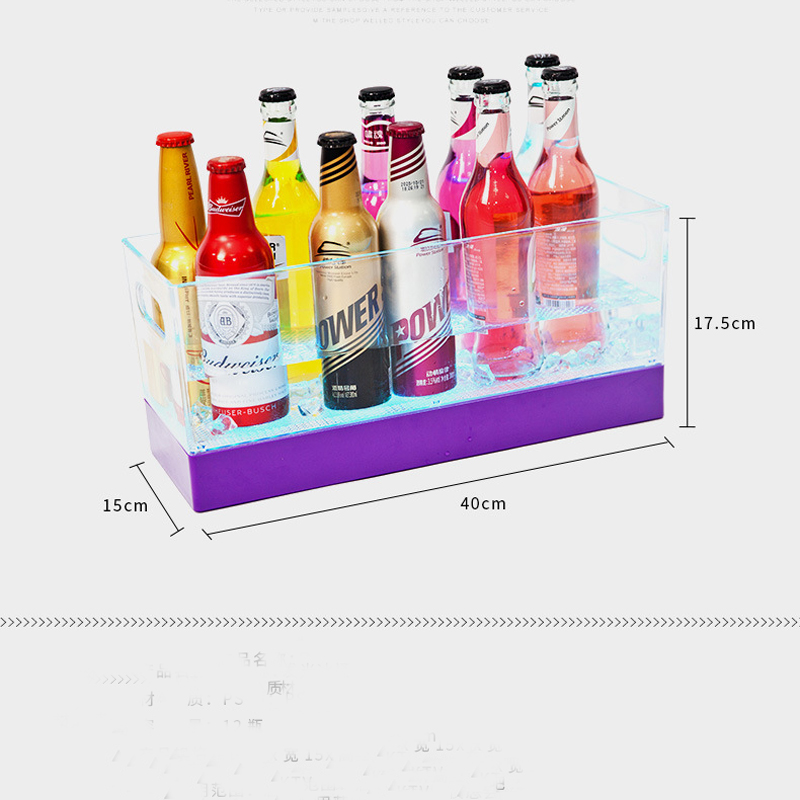 12cs Bottle Square Colors Changing Led Ice Bucket 4