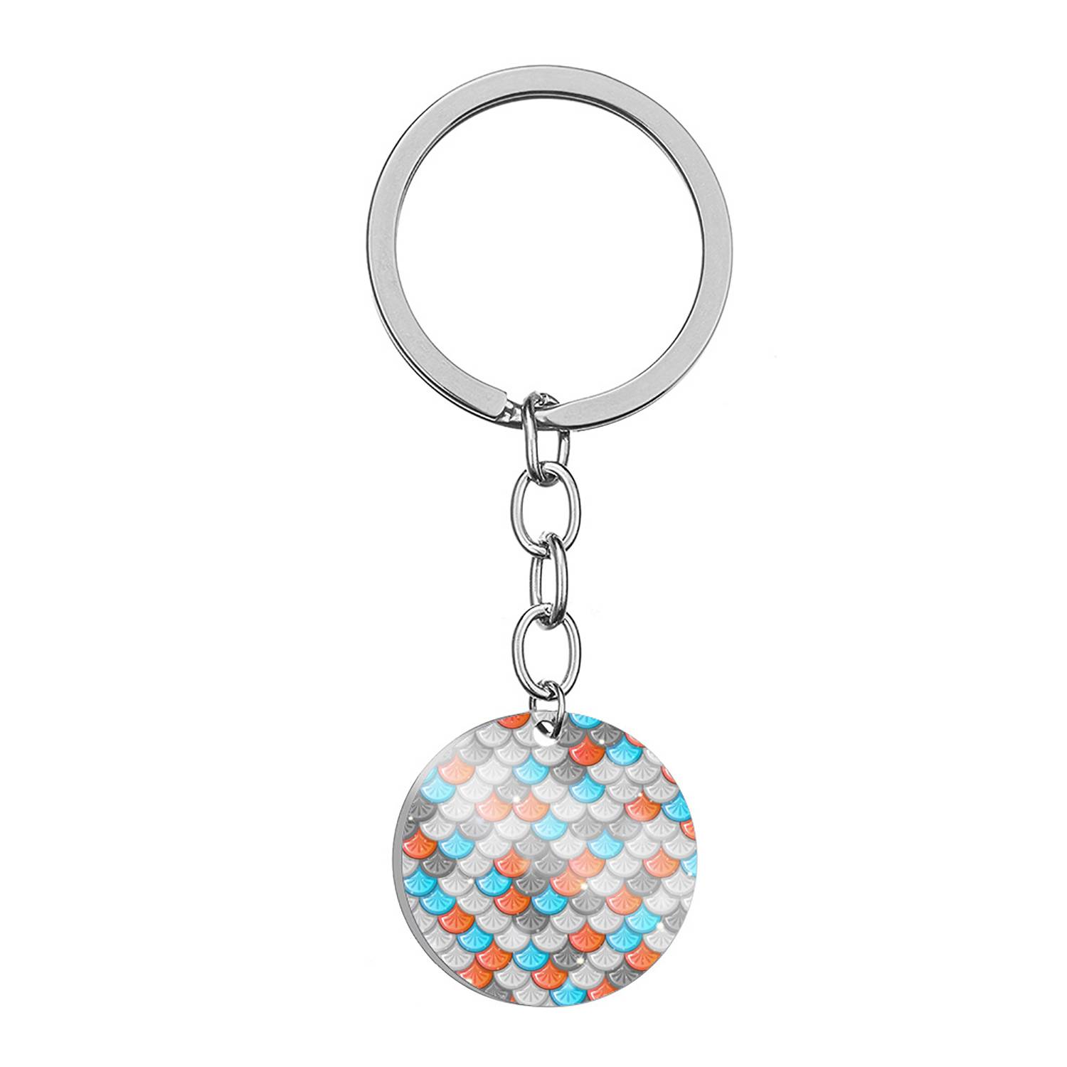 Stainless Steel Rainbow Fish Scale Keychain For Bags 15
