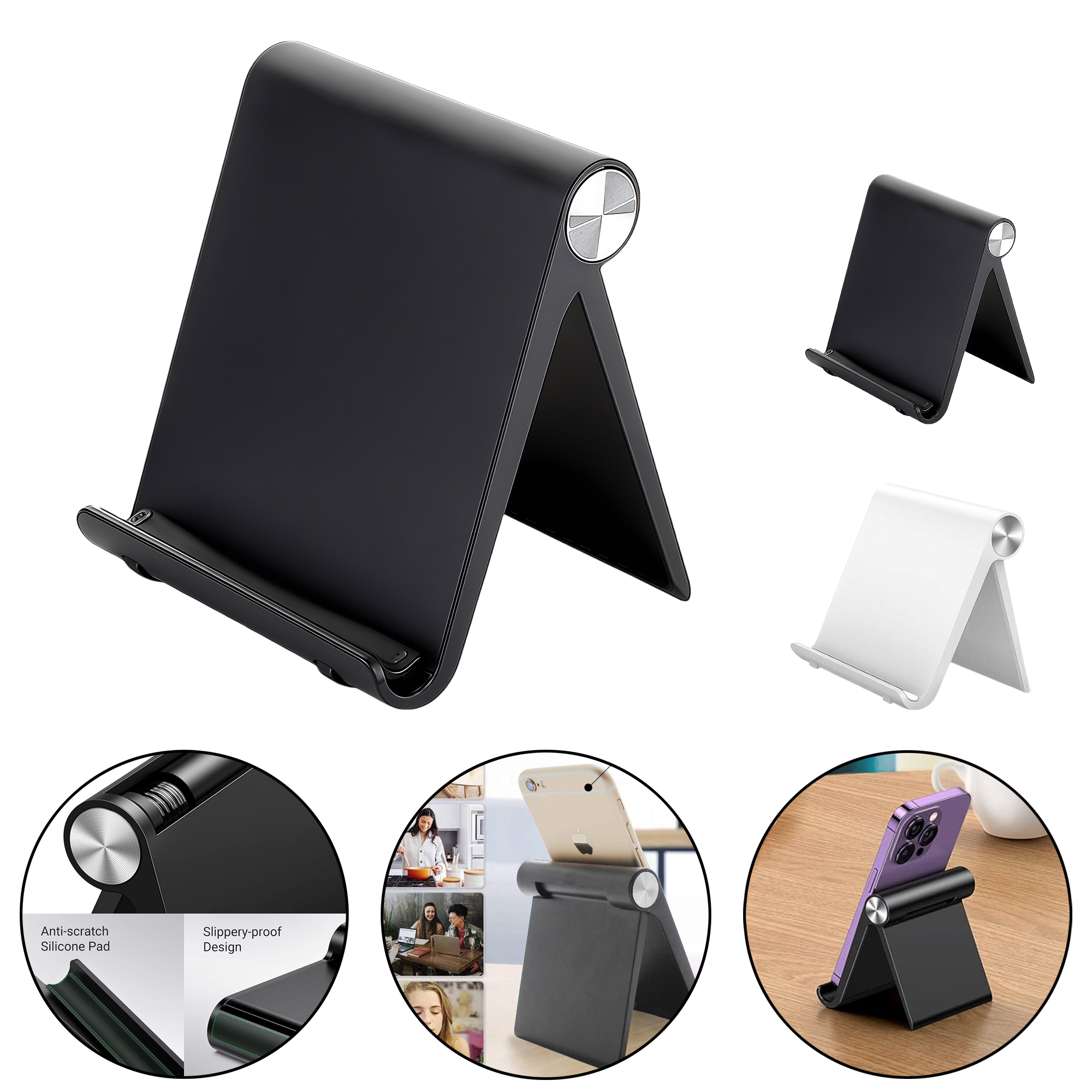 Foldable Phone Stand Portable Adjustable Tablet Holder Lightweight Desktop Support 2