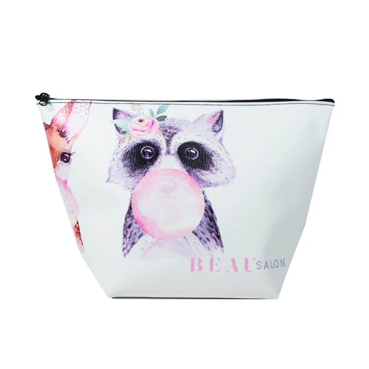 Wide Vegan Leather Bottom Gusset Full Color Amenity Pouch 1