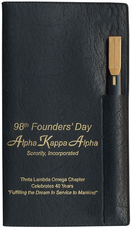 Executive Vinyl Cover Weekly Pocket Planner with Pen 1