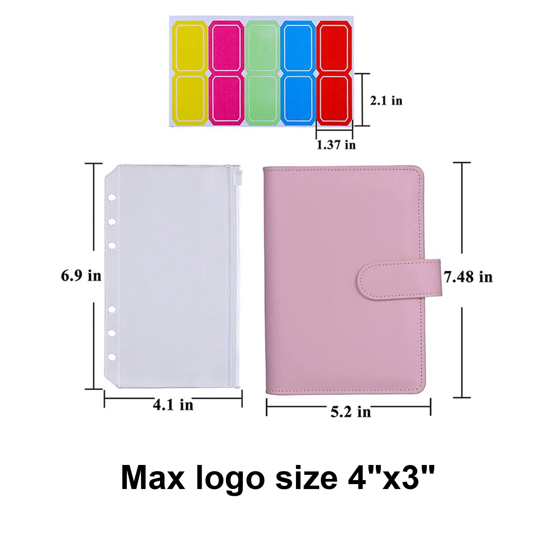 A6 PU Leather Binder Cover w/12 Piece A6 Binder Pockets 2
