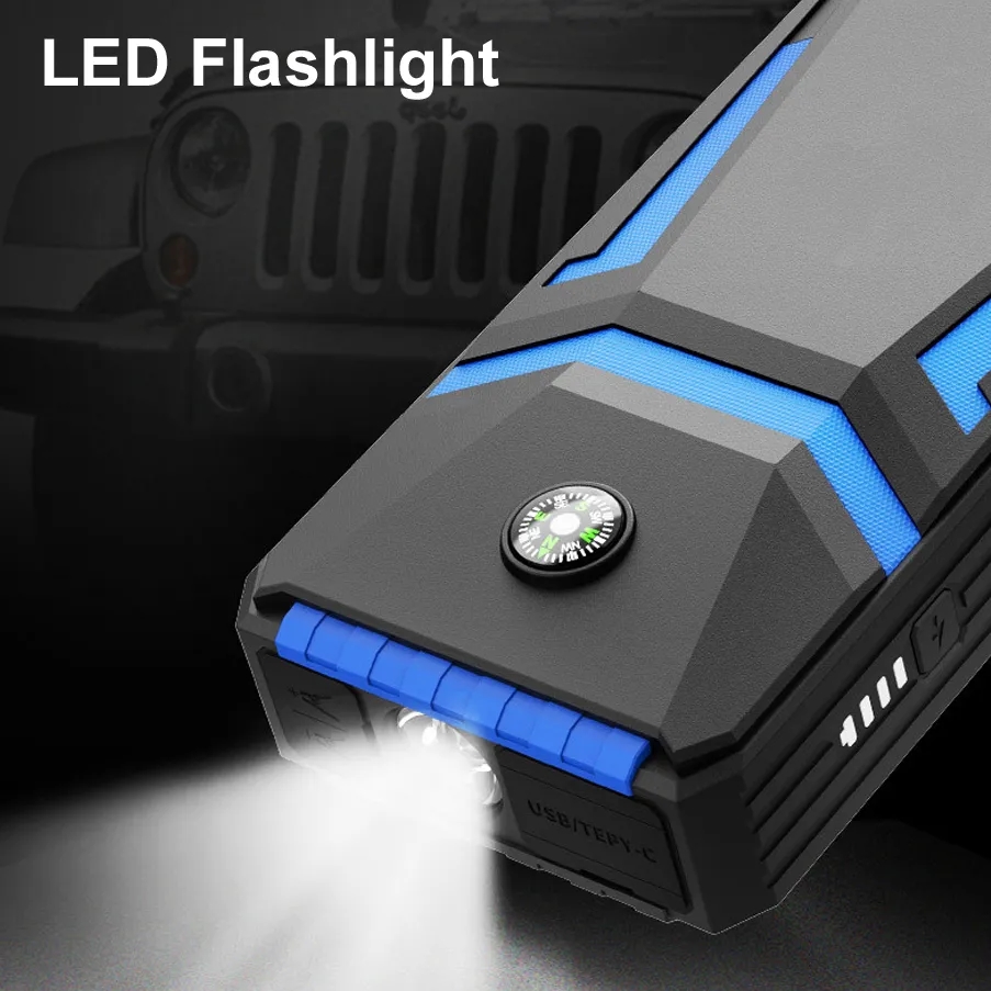 Emergency Car Jump Starter with Hummer,Compass & LED Light 7