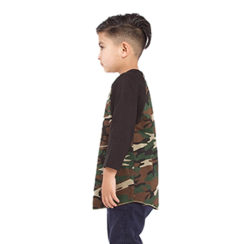Shaka Wear Youth Three-Quarter Sleeve Camo Raglan T-Shirt 3