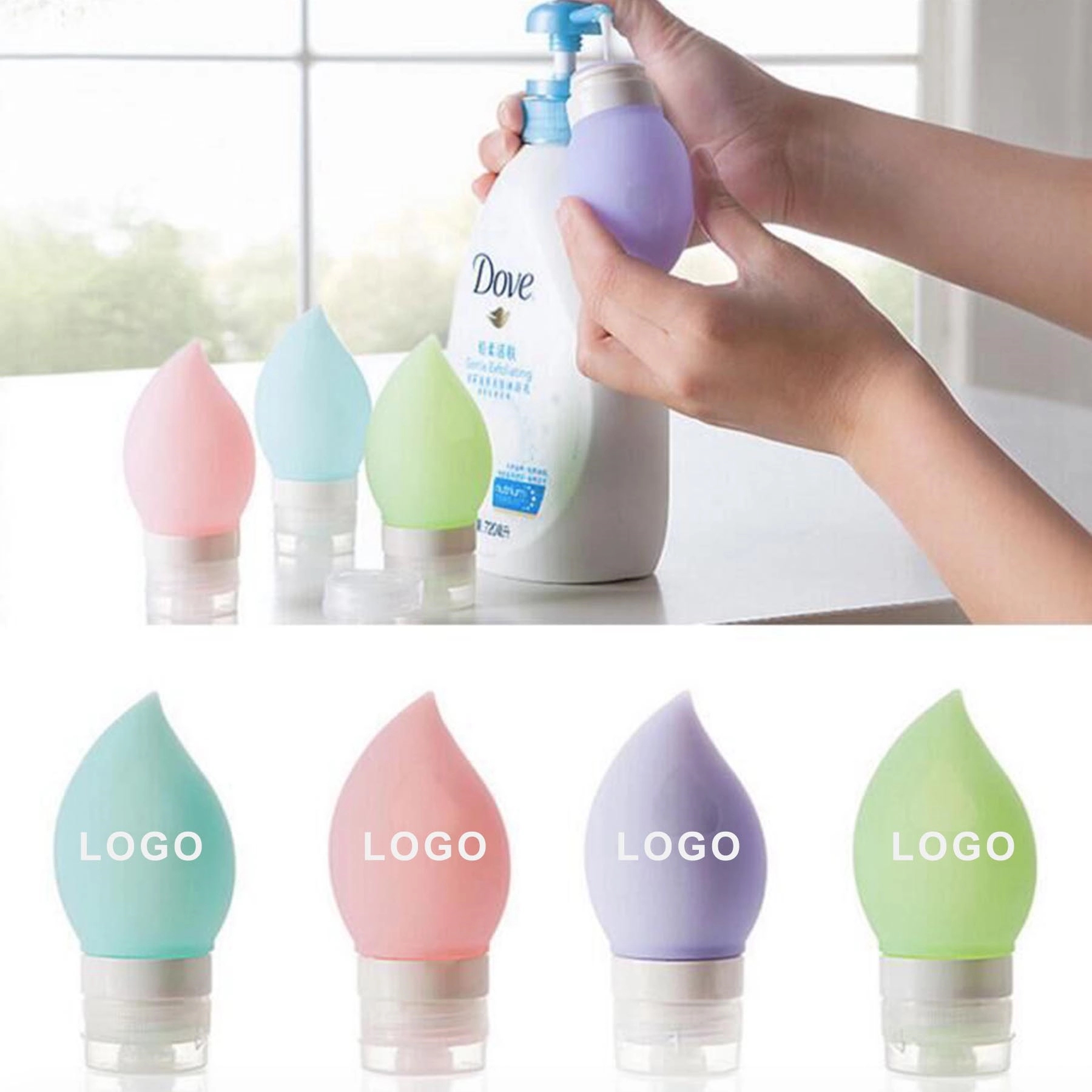 2 OZ Silicone Travel Squeeze Cosmetic Bottles 1