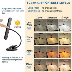 USB Rechargeable Clip LED Reading Night Light 4
