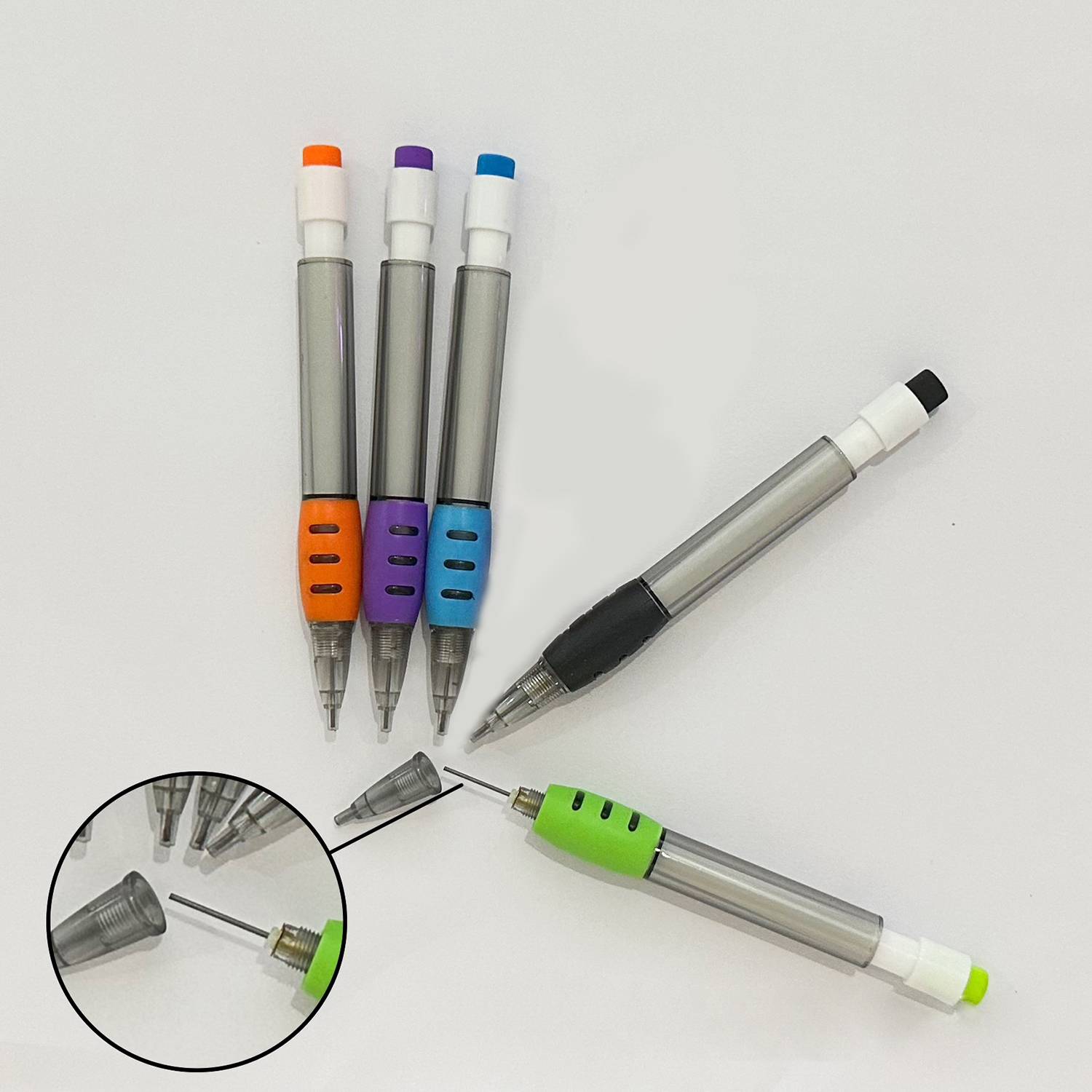 Mini Plastic Mechanical Pencil w/ Rubber Grip 6