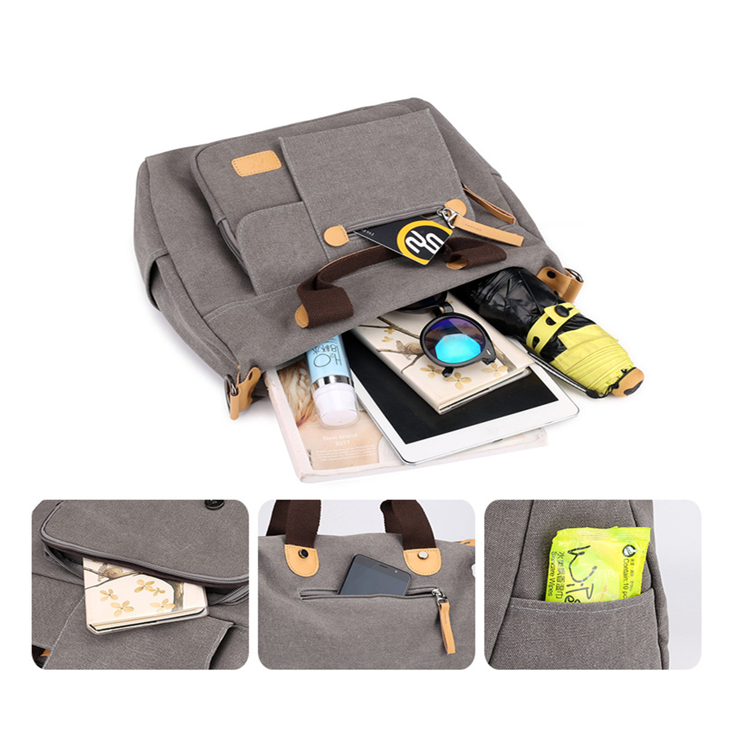Lightweight Organizer Handbag With Multiple Pocket 4