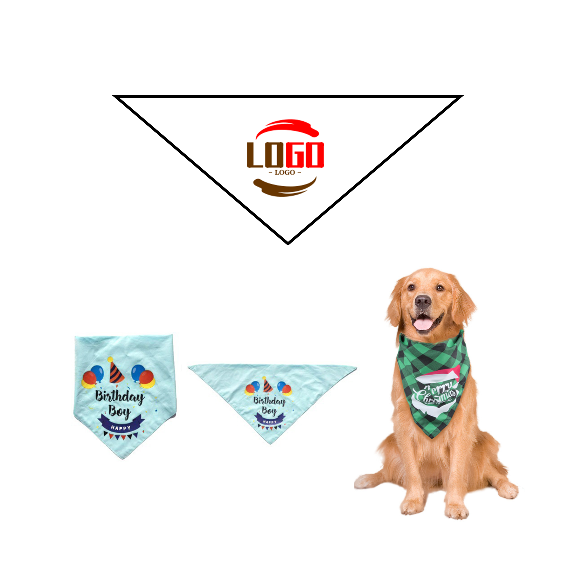 Full Color Dog Bandana Pet Scarf Bib 3